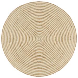 VidaXL Ručno rađeni tepih od jute sa spiralnim uzorkom bijeli 90 cm