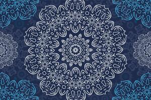 Tapeta plava Mandala s apstraktnim uzorkom