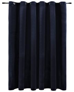 VidaXL Zavjesa za zamračivanje s prstenima baršunasta crna 290x245 cm