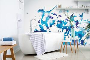Tapeta plavi akvarel u apstraktnom dizajnu - 150x100