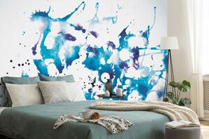 Tapeta plavi akvarel u apstraktnom dizajnu - 150x100