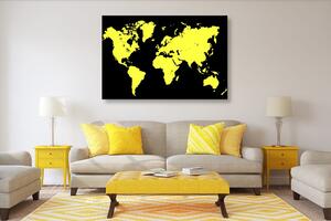 Slika žuti zemljovid na crnoj pozadini