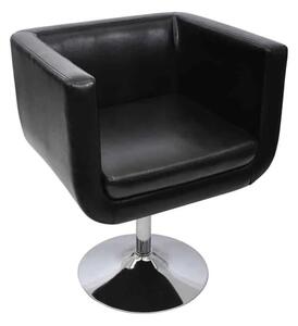 VidaXL Barska stolica od umjetne kože crna