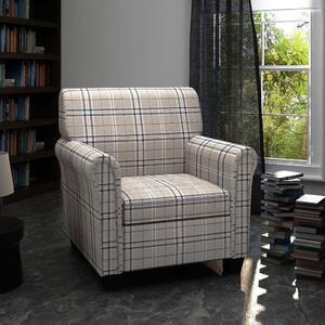 VidaXL Sofa fotelja od tkanine s jastukom krem