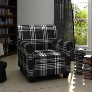 VidaXL Sofa fotelja od tkanine s jastukom crna