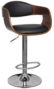 VidaXL Barska stolica od zaobljenog drva i umjetne kože