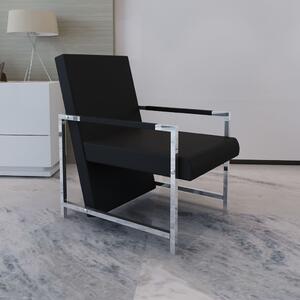 VidaXL Fotelja od umjetne kože s kromiranim nogama crna