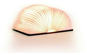Svijetlosmeđa mala LED stolna lampa u obliku knjige od javorovog drveta Gingko Booklight