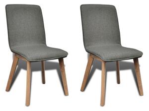 VidaXL Blagovaonske stolice od tkanine i hrastovine 2 kom svjetlosive
