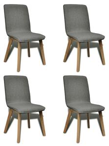 VidaXL Blagovaonske stolice od tkanine i hrastovine 4 kom svjetlosive