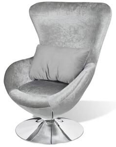 VidaXL Fotelja egg dizajn srebrna boja