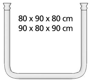 Univerzalna kutna šipka u srebrnoj boji za zavjesu za tuš ili kadu Wenko, ø 2 cm
