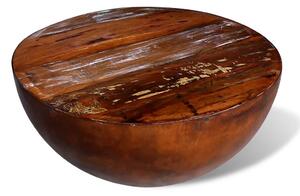 VidaXL Stolić za kavu u obliku zdjele čelik i masivno obnovljeno drvo