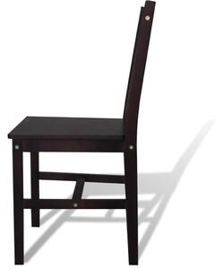 VidaXL Blagovaonske stolice od borovine 4 kom tamno smeđe