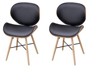 VidaXL Blagovaonske stolice od zaobljenog drva i umjetne kože 2 kom