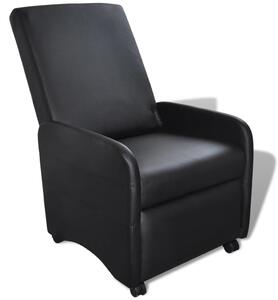 VidaXL Sklopiva fotelja od umjetne kože crna