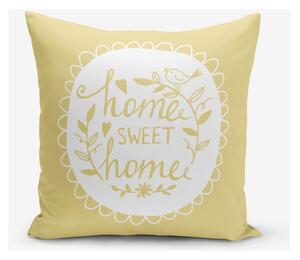 Žuta jastučnica s primjesom pamuka Minimalist Cushion Covers Home Sweet Home, 45 x 45 cm