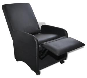 VidaXL Sklopiva fotelja od umjetne kože crna