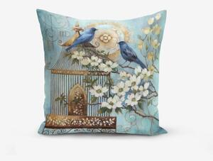 Jastučnica s primjesom pamuka Minimalist Cushion Covers Blue Bird, 45 x 45 cm