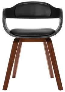 VidaXL Blagovaonska stolica od zaobljenog drva i umjetne kože