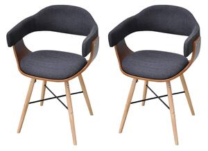 VidaXL Blagovaonske stolice od savijenog drva i tkanine 2 kom tamnosive