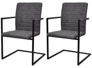 VidaXL Konzolne blagovaonske stolice od umjetne kože 2 kom sive