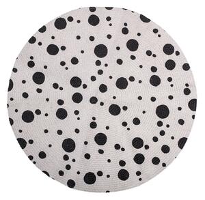 Dječji crno-bijeli tepih Bloomingville Dots, ⌀ 80 cm