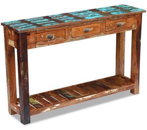 VidaXL Konzolni stol od masivnog obnovljenog drva 120 x 30 x 76 cm