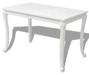 VidaXL Blagovaonski stol visokog sjaja bijeli 116 x 66 x 76 cm