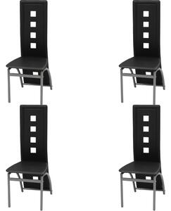 VidaXL Blagovaonske stolice od umjetne kože 4 kom crne