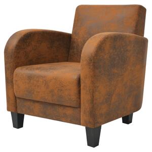 VidaXL Fotelja od umjetne brušene kože smeđa