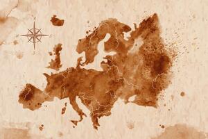 Slika retro zemljovid Europe