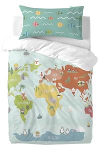 Dječija posteljina od čistog pamuka Happynois World Map, 115 x 145 cm