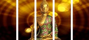 5-dijelna slika kip Buddhe s apstraktnom pozadinom