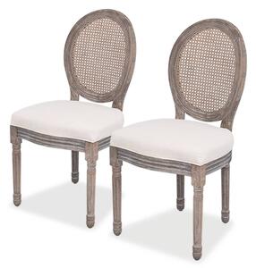 VidaXL Blagovaonske stolice od tkanine 2 kom krem