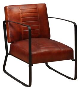 VidaXL Lounge stolica od prave kože smeđa