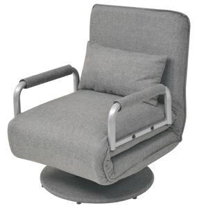 VidaXL Okretna stolica sofa krevet od tkanine svjetlosivi