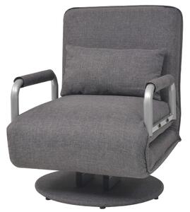 VidaXL Okretna stolica sofa krevet od tkanine tamnosivi