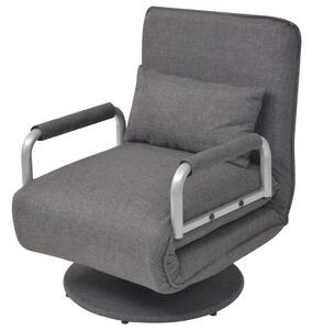VidaXL Okretna stolica sofa krevet od tkanine tamnosivi