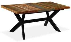 VidaXL Blagovaonski stol od masivnog obnovljenog drva i čelika 180 cm