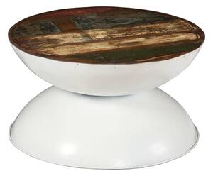 VidaXL Stolić za kavu od obnovljenog drva s bijelom bazom 60x60x33 cm