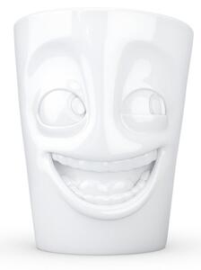 Bijela porculanska šalica s motivom osmijeha 58products, zapremnina 350 ml