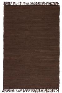 VidaXL Ručno tkani tepih Chindi od pamuka 160x230 cm smeđi