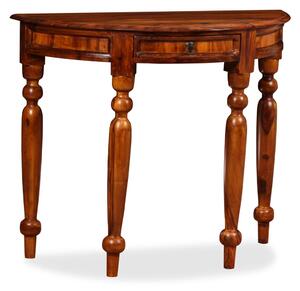 VidaXL Konzolni stol od masivnog drva šišama 90 x 40 x 76 cm poluokrugli