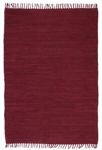 VidaXL Ručno tkani tepih Chindi od pamuka 80x160 cm bordo