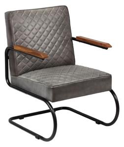 VidaXL Fotelja od prave kože siva