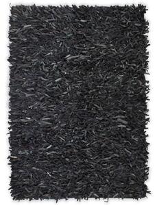 VidaXL Čupavi tepih od prave kože 80x160 cm sivi