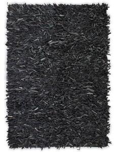 VidaXL Čupavi tepih od prave kože 160x230 cm sivi