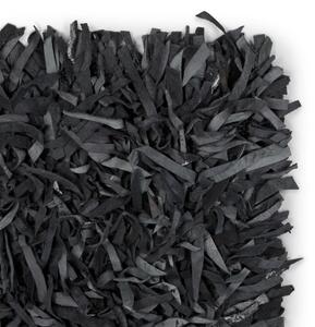 VidaXL Čupavi tepih od prave kože 190x280 cm sivi