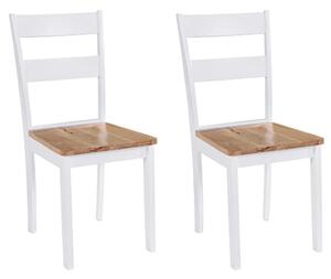 VidaXL Blagovaonske stolice od masivnog drva kaučukovca 2 kom bijele